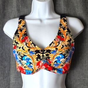 NWT- JOHNNY WAS Black Royal Ruched Bikini Top